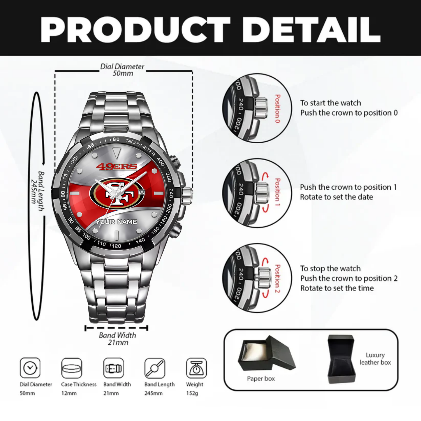 San Francisco Football Team – Alloy Men Quartz Watch – Custom Name