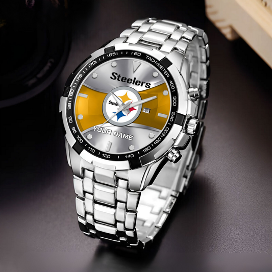Pittsburgh Football Team – Alloy Men Quartz Watch – Custom Name