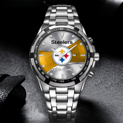 Pittsburgh Football Team – Alloy Men Quartz Watch – Custom Name